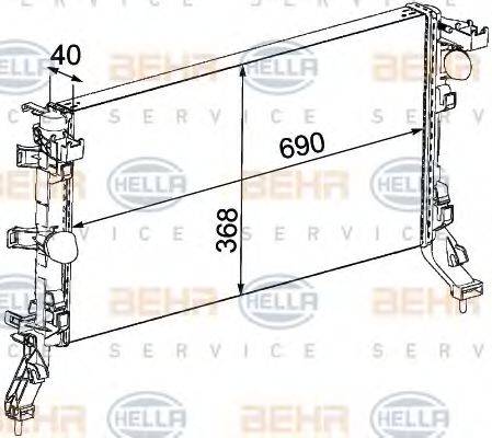 HELLA 8MK376745201 Радіатор, охолодження двигуна