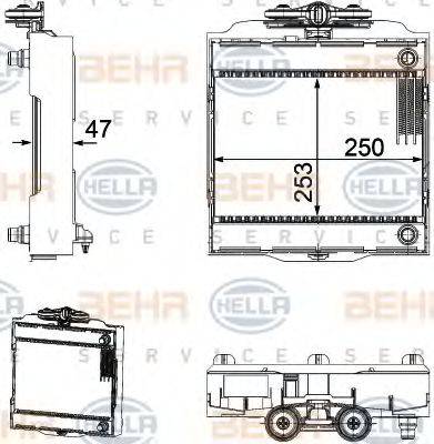 HELLA 8MK376746521 Радіатор, охолодження двигуна