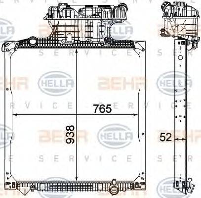 HELLA 8MK376750541 Радіатор, охолодження двигуна