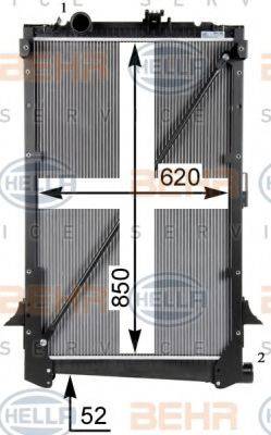 HELLA 8MK376751764 Радіатор, охолодження двигуна