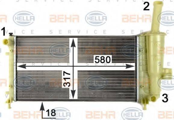 HELLA 8MK376754421 Радіатор, охолодження двигуна