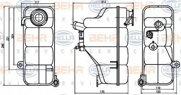 HELLA 8MA376755191 Компенсаційний бак, охолоджуюча рідина