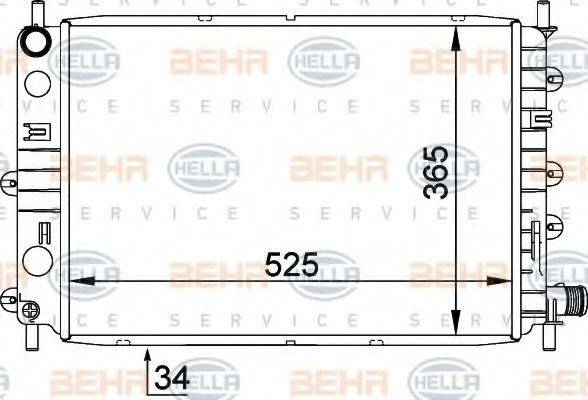 HELLA 8MK376755311 Радіатор, охолодження двигуна