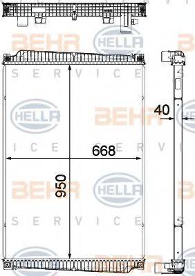 HELLA 8MK376755391 Радіатор, охолодження двигуна