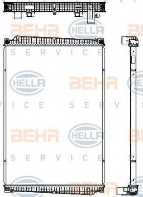 HELLA 8MK376755401 Радіатор, охолодження двигуна