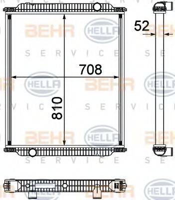 HELLA 8MK376755441 Радіатор, охолодження двигуна