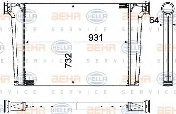 HELLA 8ML376755461 Інтеркулер