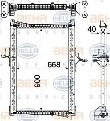 HELLA 8MK376755641 Радіатор, охолодження двигуна