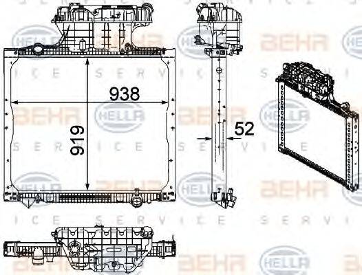 HELLA 8MK376756021 Радіатор, охолодження двигуна