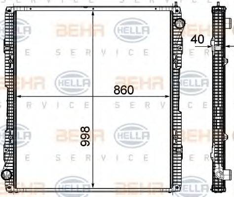 HELLA 8MK376756161 Радіатор, охолодження двигуна