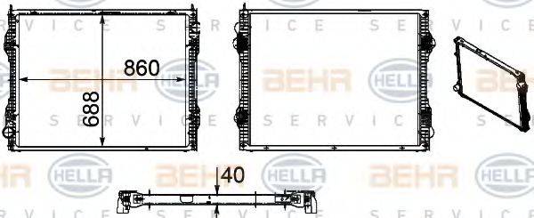 HELLA 8MK376756171 Радіатор, охолодження двигуна