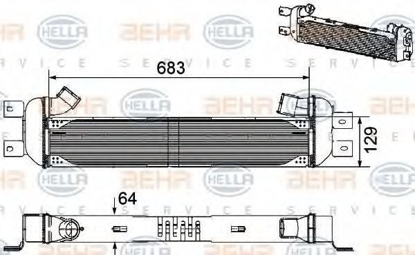 HELLA 8ML376756211 Радіатор, рециркуляція ОГ