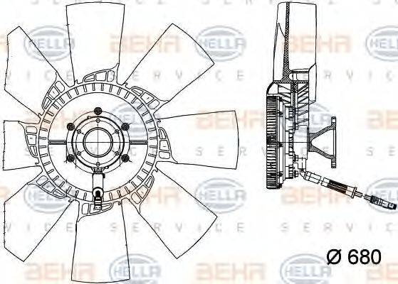 HELLA 8MV376757161 Вентилятор, охолодження двигуна