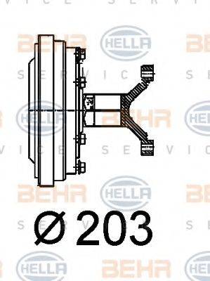 HELLA 8MV376757171 Зчеплення, вентилятор радіатора