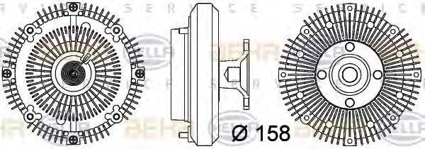 HELLA 8MV376757371 Зчеплення, вентилятор радіатора