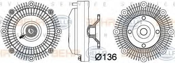 HELLA 8MV376757381 Зчеплення, вентилятор радіатора