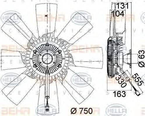 HELLA 8MV376758281 Вентилятор, охолодження двигуна