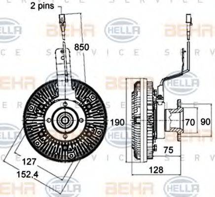 HELLA 8MV376758471 Зчеплення, вентилятор радіатора