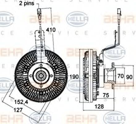 HELLA 8MV376758481 Зчеплення, вентилятор радіатора