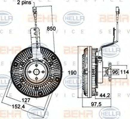 HELLA 8MV376758491 Зчеплення, вентилятор радіатора