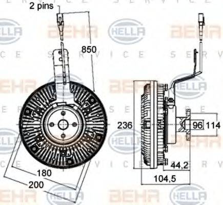 HELLA 8MV376758531 Зчеплення, вентилятор радіатора