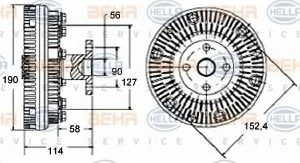 HELLA 8MV376758551 Зчеплення, вентилятор радіатора