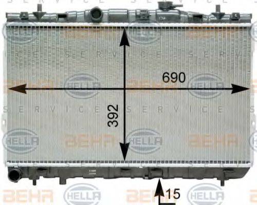 HELLA 8MK376762101 Радіатор, охолодження двигуна