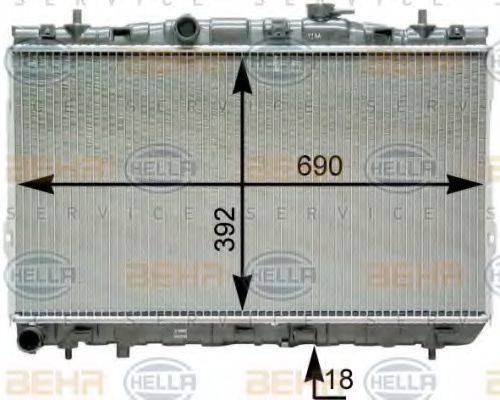 HELLA 8MK376762721 Радіатор, охолодження двигуна