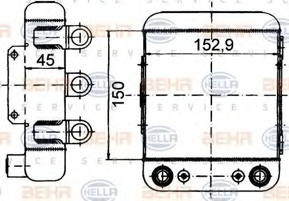 HELLA 8MO376765201 Олійний радіатор, автоматична коробка передач