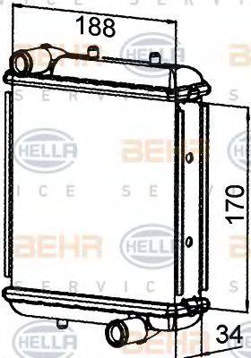 HELLA 8MK376765241 Радіатор, охолодження двигуна