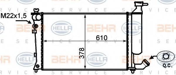 HELLA 8MK376767021 Радіатор, охолодження двигуна