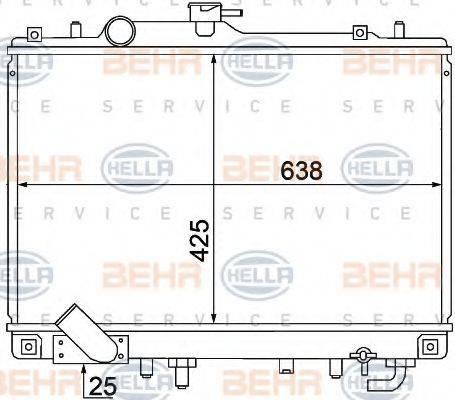 HELLA 8MK376770391 Радіатор, охолодження двигуна