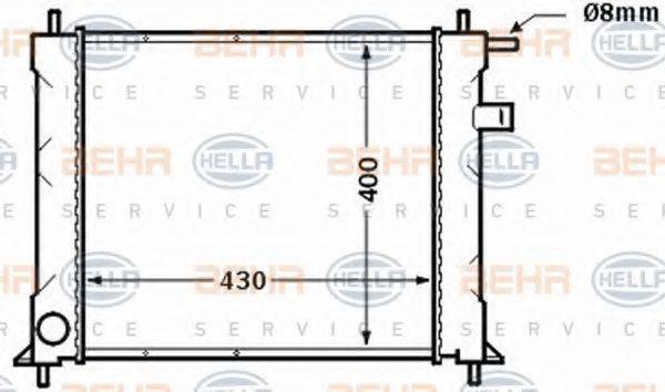 HELLA 8MK376772161 Радіатор, охолодження двигуна