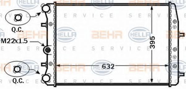 HELLA 8MK376772521 Радіатор, охолодження двигуна