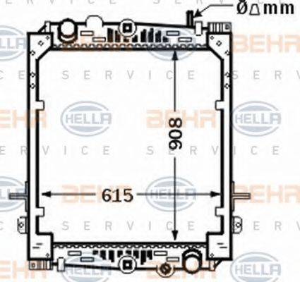 HELLA 8MK376774311 Радіатор, охолодження двигуна