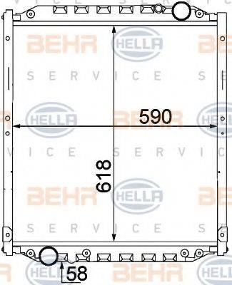 HELLA 8MK376774441 Радіатор, охолодження двигуна