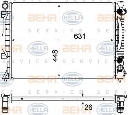 HELLA 8MK376781031 Радіатор, охолодження двигуна