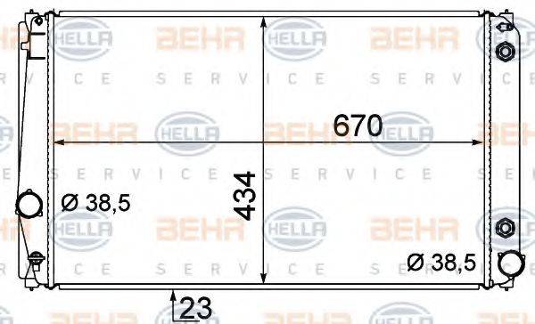 HELLA 8MK376783611 Радіатор, охолодження двигуна