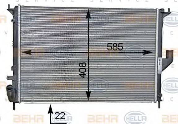 HELLA 8MK376787341 Радіатор, охолодження двигуна