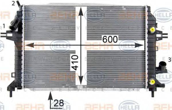 HELLA 8MK376790031 Радіатор, охолодження двигуна