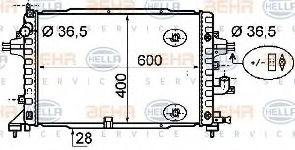 HELLA 8MK376790041 Радіатор, охолодження двигуна