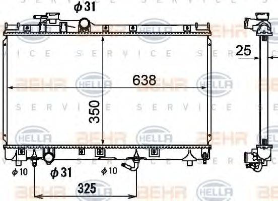 HELLA 8MK376790161 Радіатор, охолодження двигуна