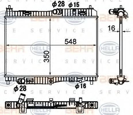 HELLA 8MK376790501 Радіатор, охолодження двигуна