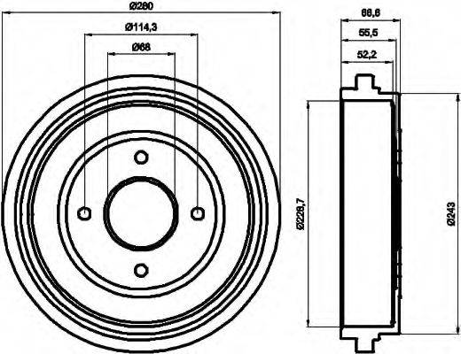 HELLA 8DT355300321 Гальмівний барабан