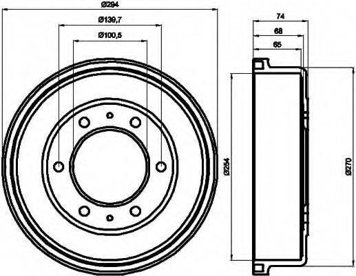 HELLA 8DT355301541 Гальмівний барабан