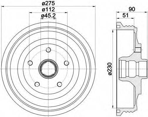 HELLA 8DT355301621 Гальмівний барабан