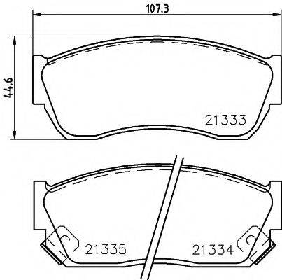 HELLA 8DB355005711 Комплект гальмівних колодок, дискове гальмо