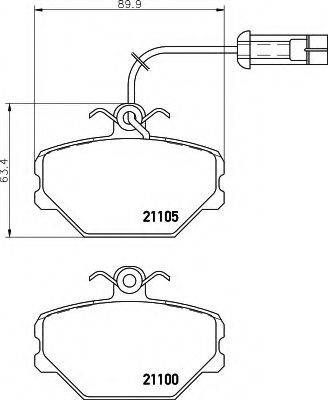 HELLA 8DB355006191 Комплект гальмівних колодок, дискове гальмо