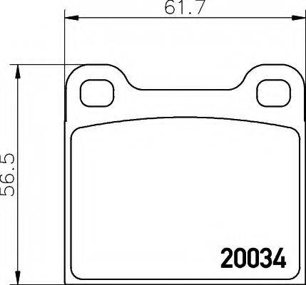 HELLA 8DB355007021 Комплект гальмівних колодок, дискове гальмо