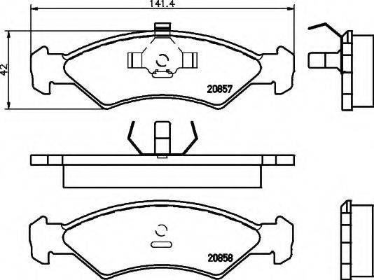 HELLA 8DB355007311 Комплект гальмівних колодок, дискове гальмо